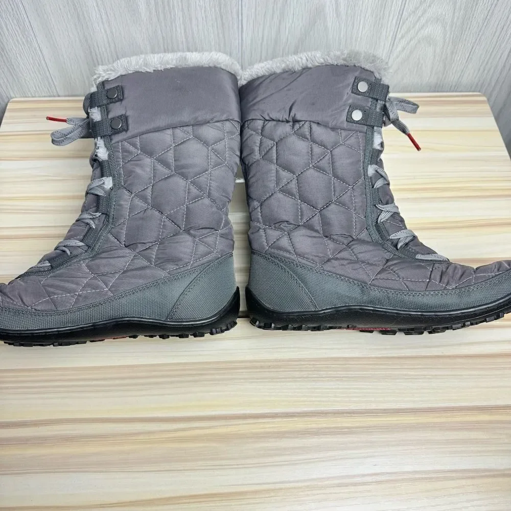 Columbia Minx Mid II Omni Heat Boot Size 6 Shale Gray Winter Boots Waterproof